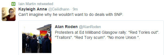 Protestors At Miliband Glasgow Rally.jpg
